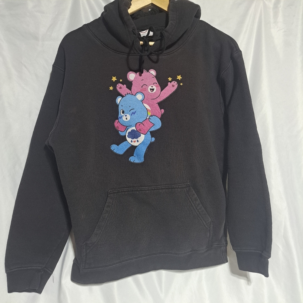 Care Bears Black Grumpy And Cheer Piggy Back Sweatshirt Size Large